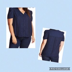 1.State puff sleeve curvy plus size blouse